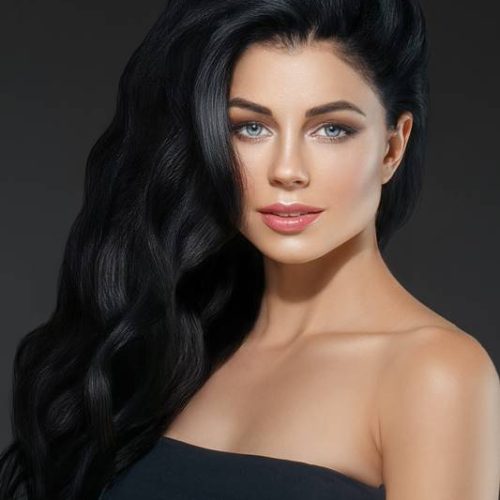 Long black hair woman beauty